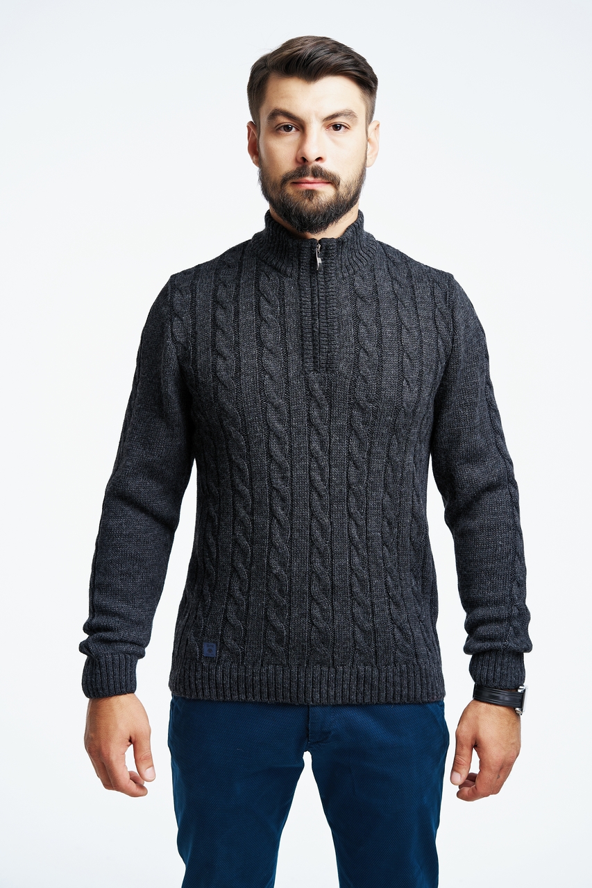 Теплий светр із блискавкою SVTR 54 Темно-сірий (397)