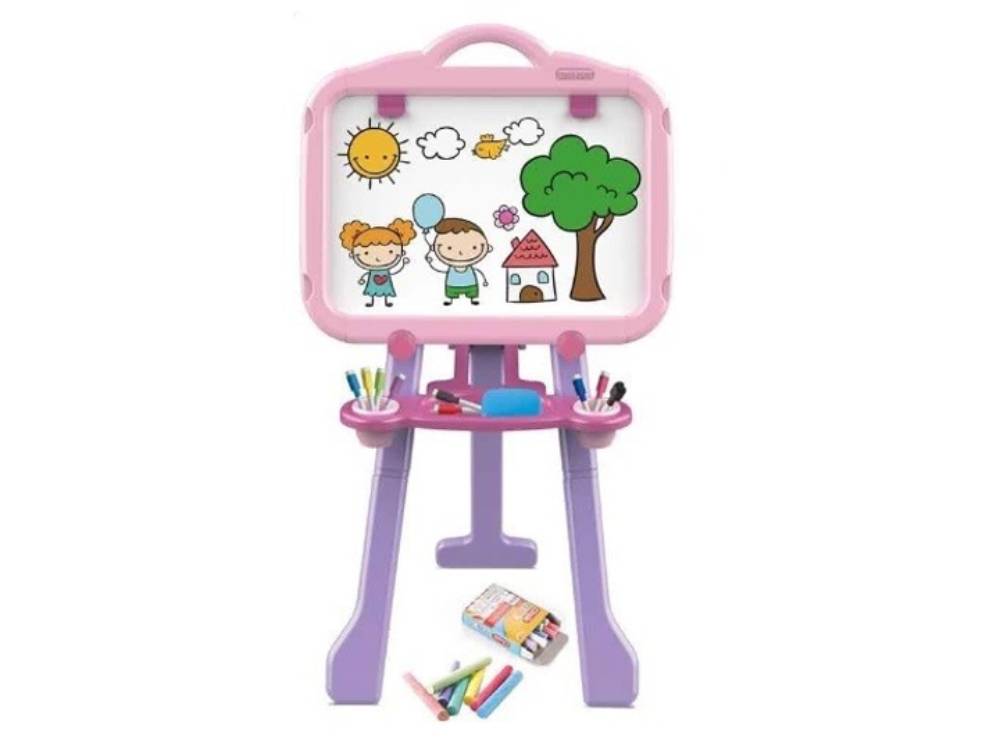 Мольберт детский TK Union Group Double sided Art easel 96х62х48 см Розовый (143267)