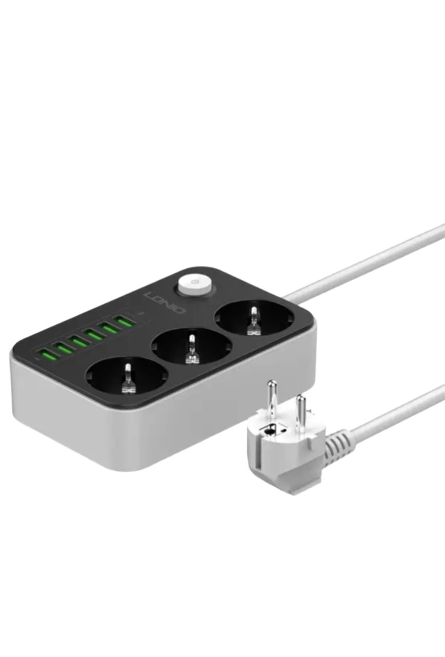 Сетевой удлинитель LDNIO 6 USB 3.4 A 2М на 3 розетки 1,6 м Black (SE3631)