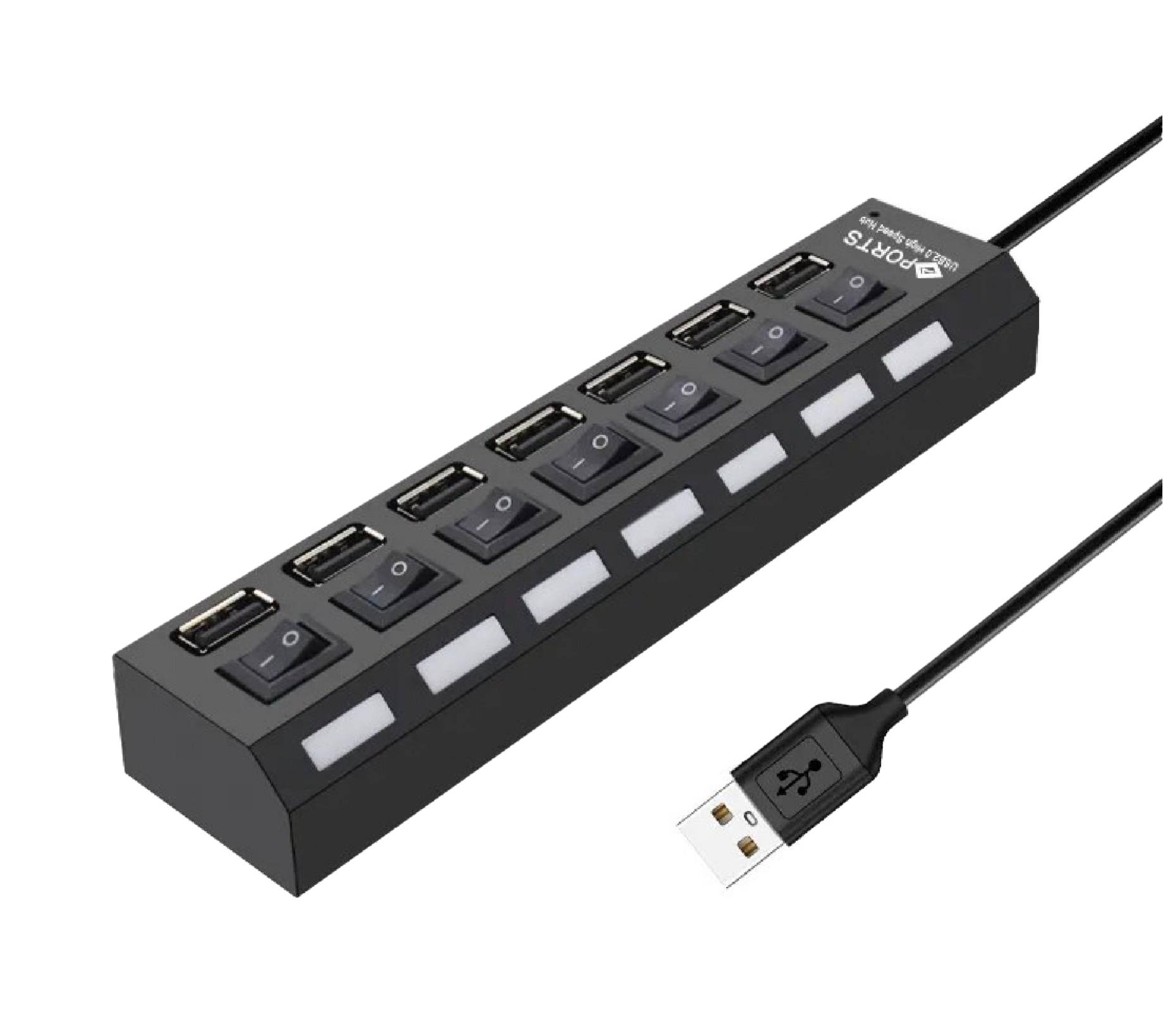 USB-хаб XON SmartHub Switch 7хUSB3.0 Чорний (UHASP070073B 5030)
