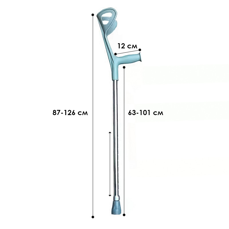 Костыль подлокотный с регулированными по высоте секциями Lesko QKG-09-G (11166-61787)