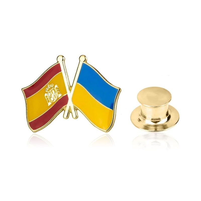 Значок Флаг BROCHE Испания-Украина разноцветный BRGV112856