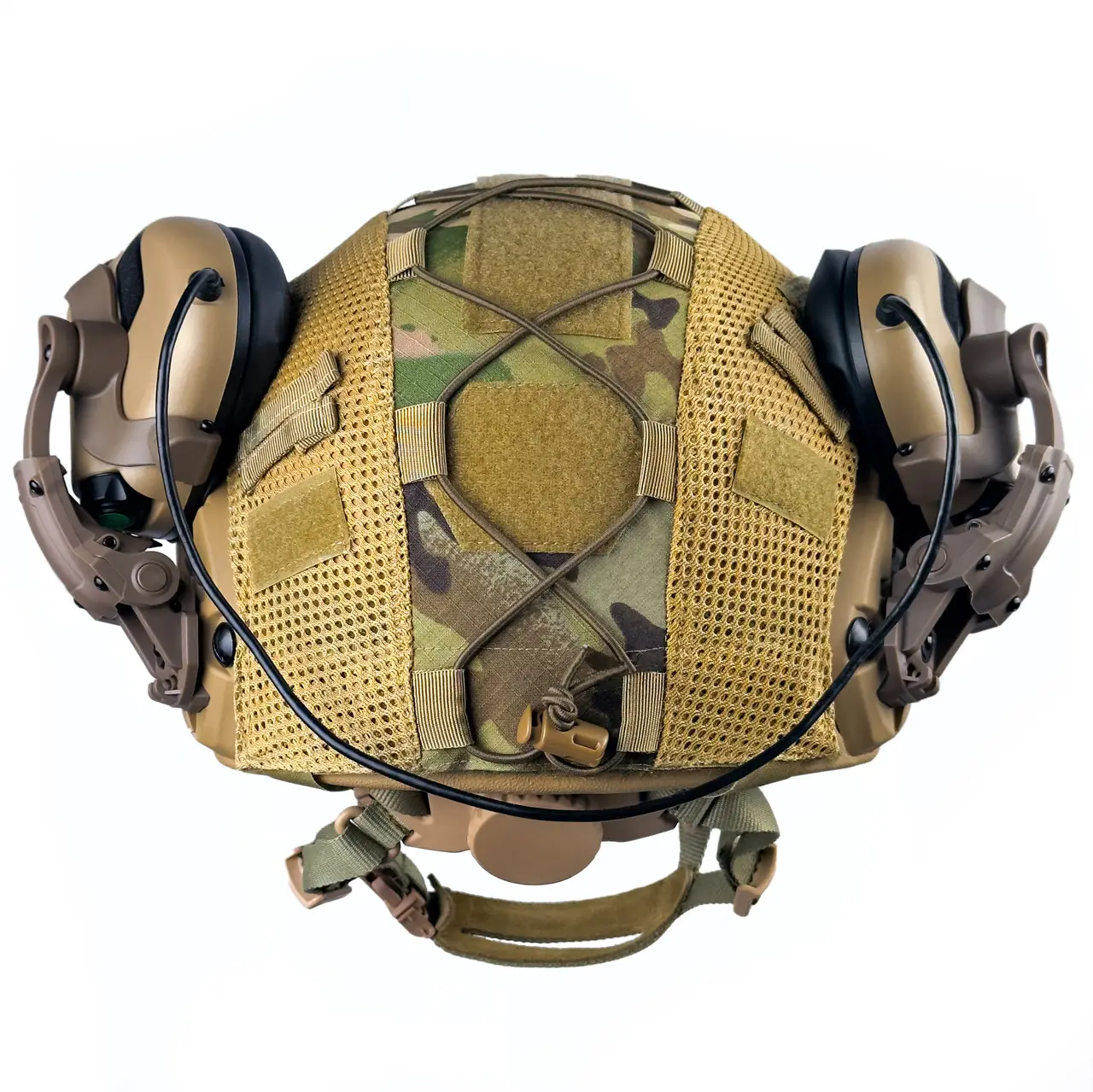 Комплект шлем FAST Helmet NIJ IIIA/наушники Earmor M32 Mod3 с чебурашкой/кавер M Мультикам