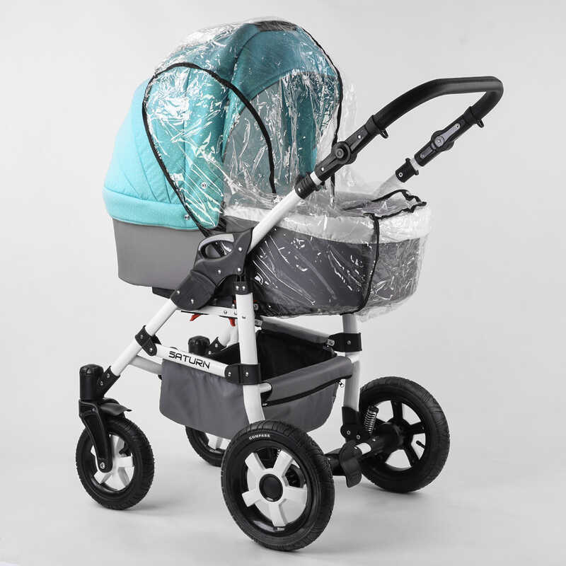 Коляска универсальная для детей Victoria Gold Saturn 2 в 1 Gray and Turquoise (103718)