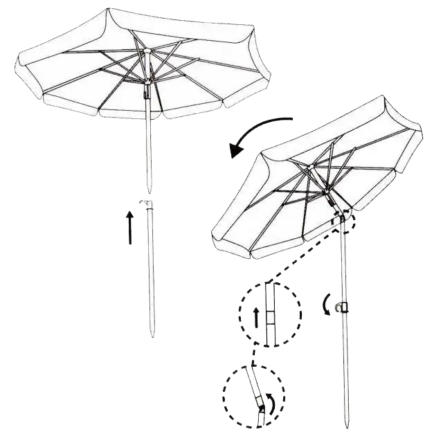 Пляжный зонт с наклоном Umbrella Anti-UV от УФ излучения Ø200 см синий 127-12527282