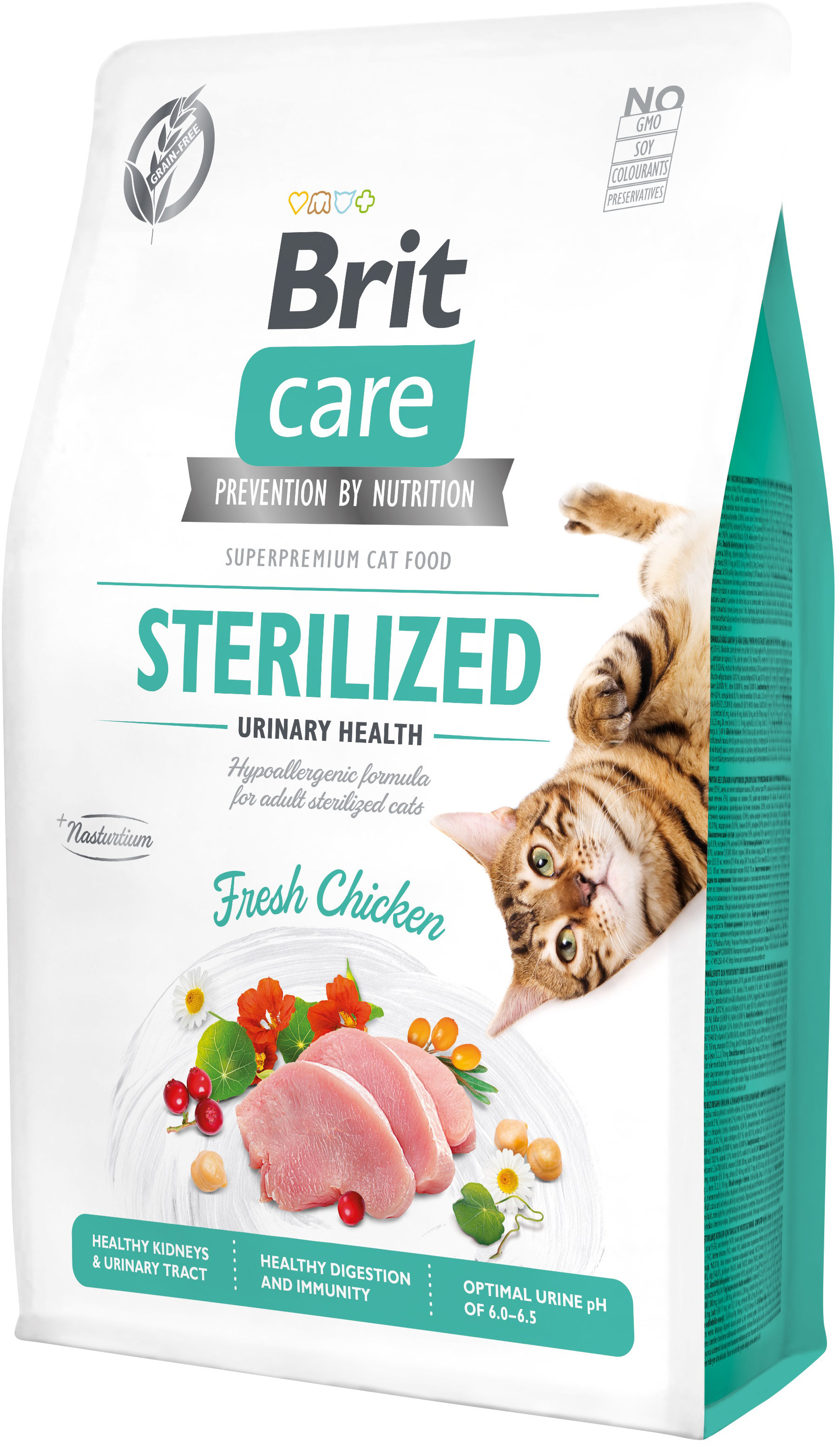 Сухой корм для стерилизованных котов Brit Care Cat GF Sterilized Urinary Health с курицей 2 кг (8595602540730) 171286\0730