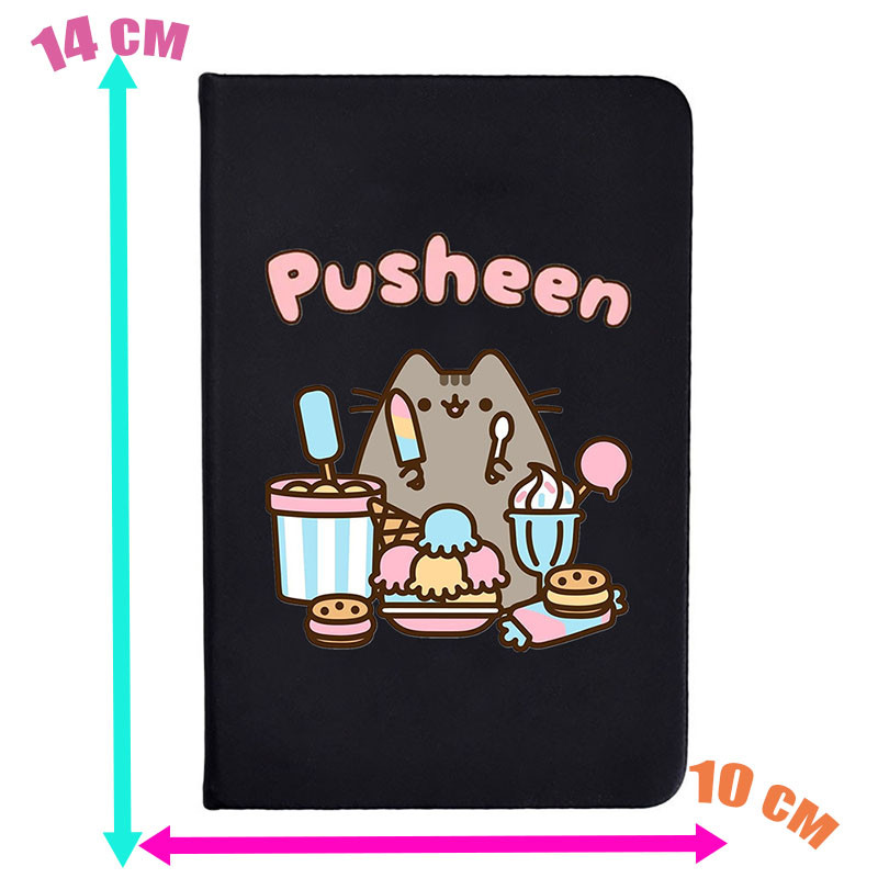 Блокнот No brand Pusheen cat Кот со сладостями А5 96 листов Черный v-12475
