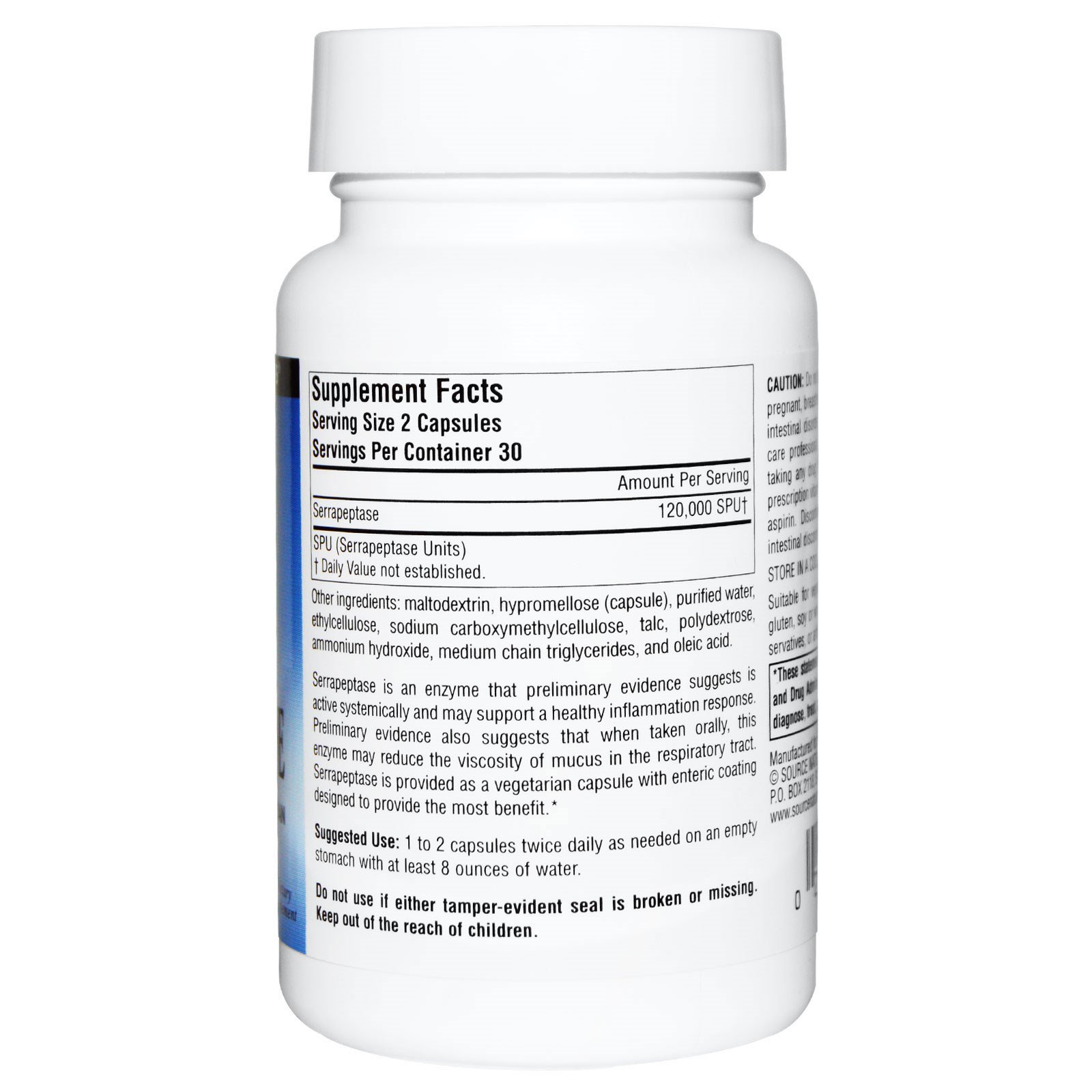 Серрапептаза Source Naturals 60 гелевих капсул