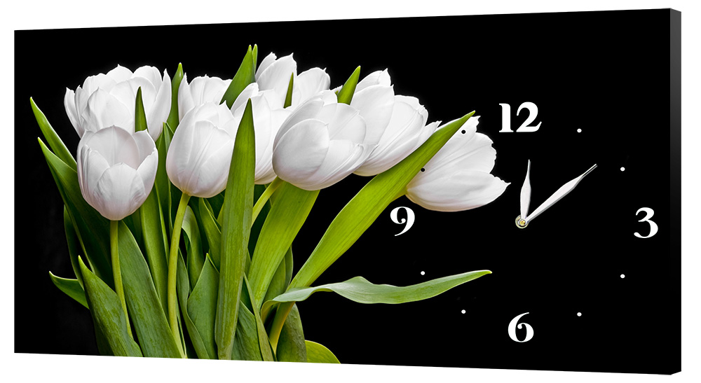 Настінний годинник Декор Карпати 24х44 Тюльпани (24х44-c246)