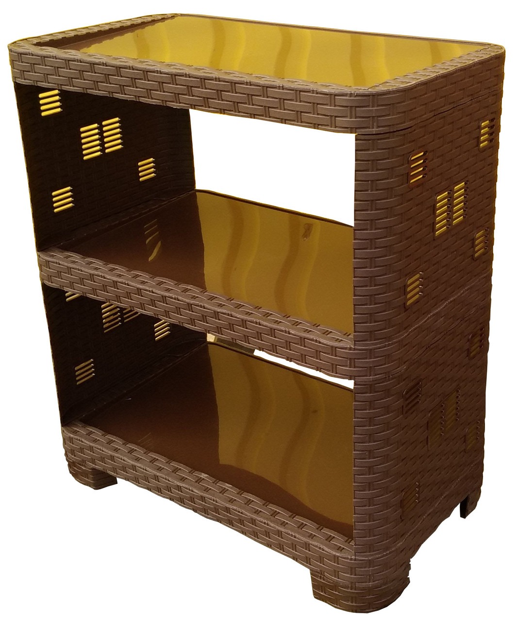 Этажерка Plastic's Craft Ротанг 3-секционная Коричневый 52х30х58 см 2000181188892