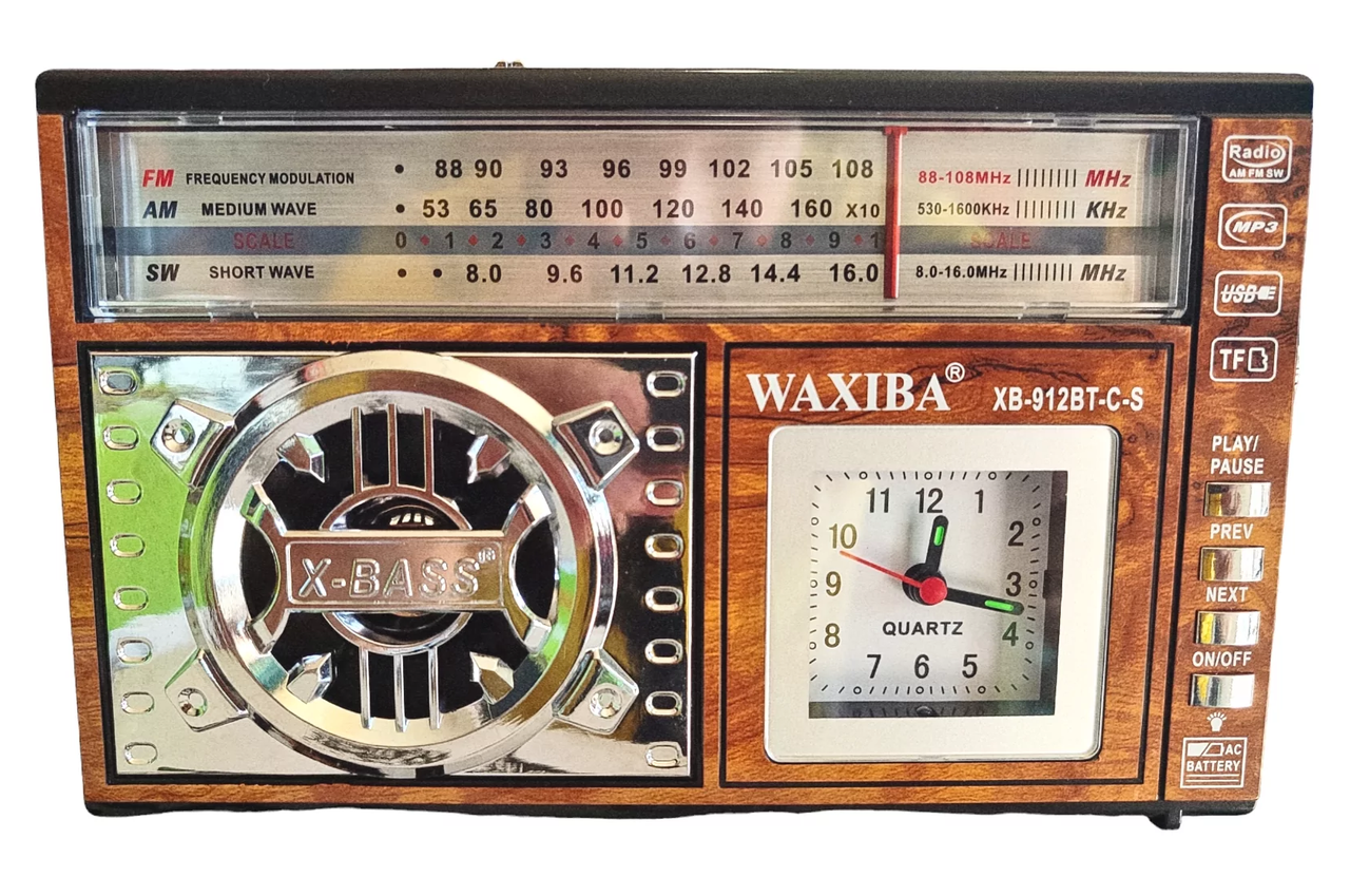 Аккумуляторный радиоприемник Waxiba XB-961BT-C-S с солнечной панелью