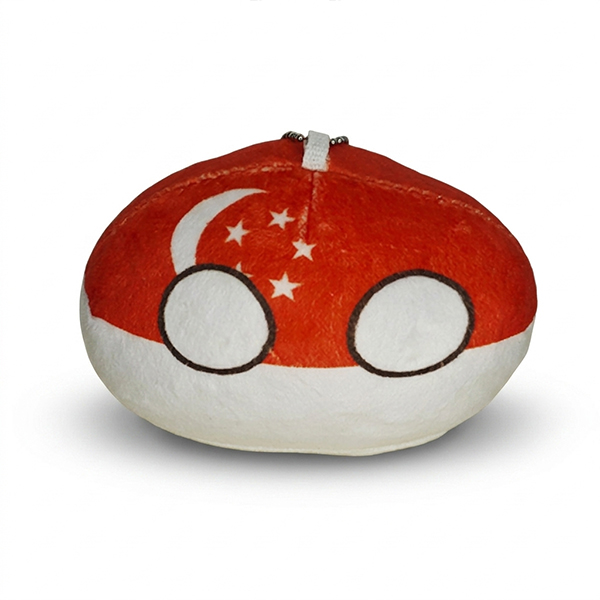 Брелок Countryballs Сінгапур 10 см, плюшовий, різнокольоровий (Bioworld)