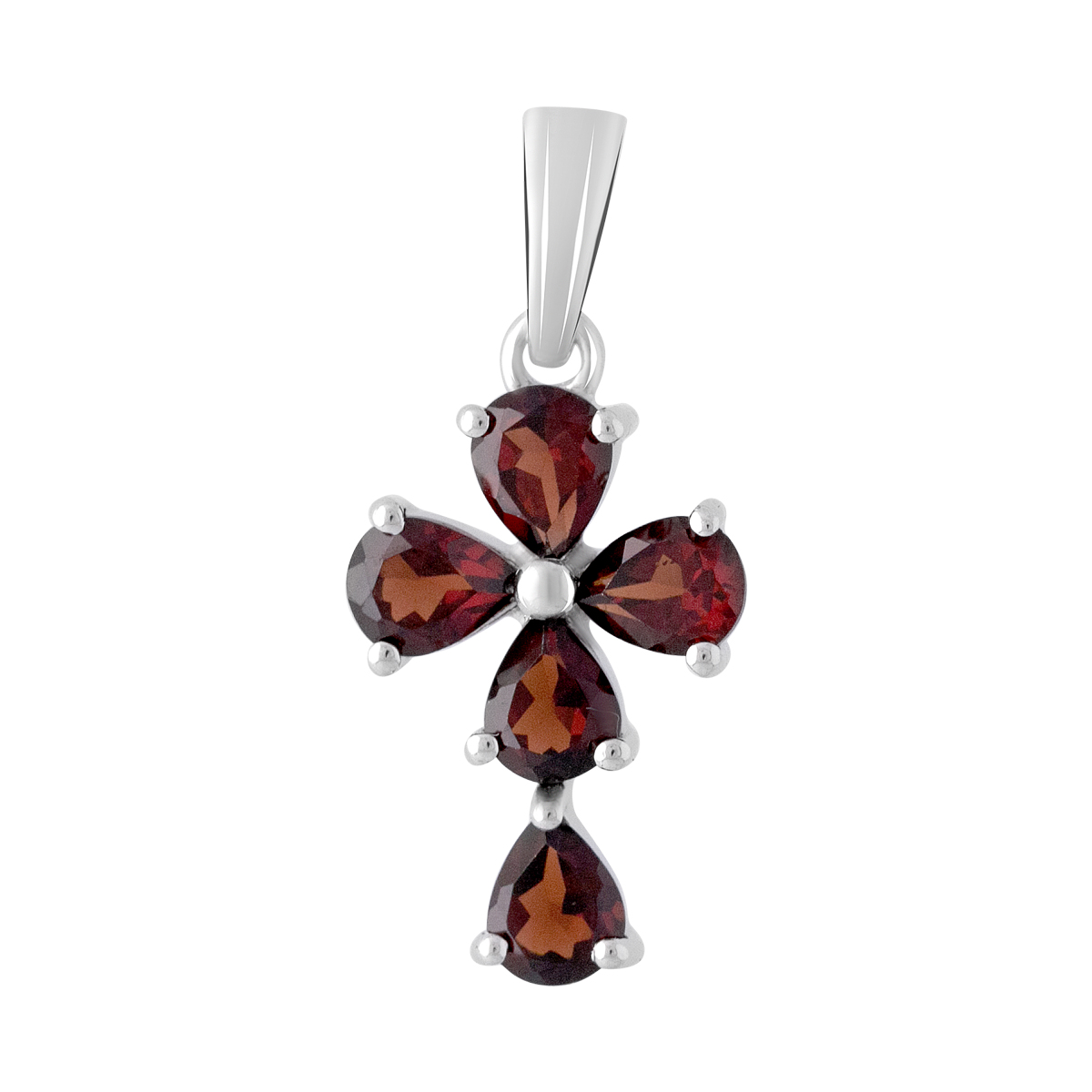Серебряный крестик SilverBreeze с гранатом 1.845ct (2106968)