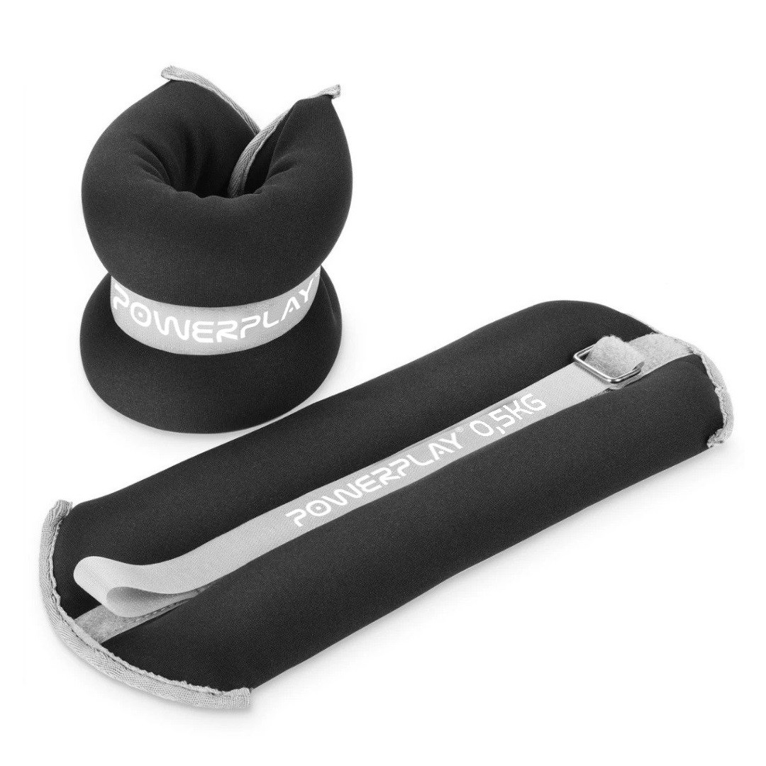 Утяжелители-манжеты для ног и рук PowerPlay PP-4349 Ankle Wrist Weights 0.5 кг 2 шт Черный