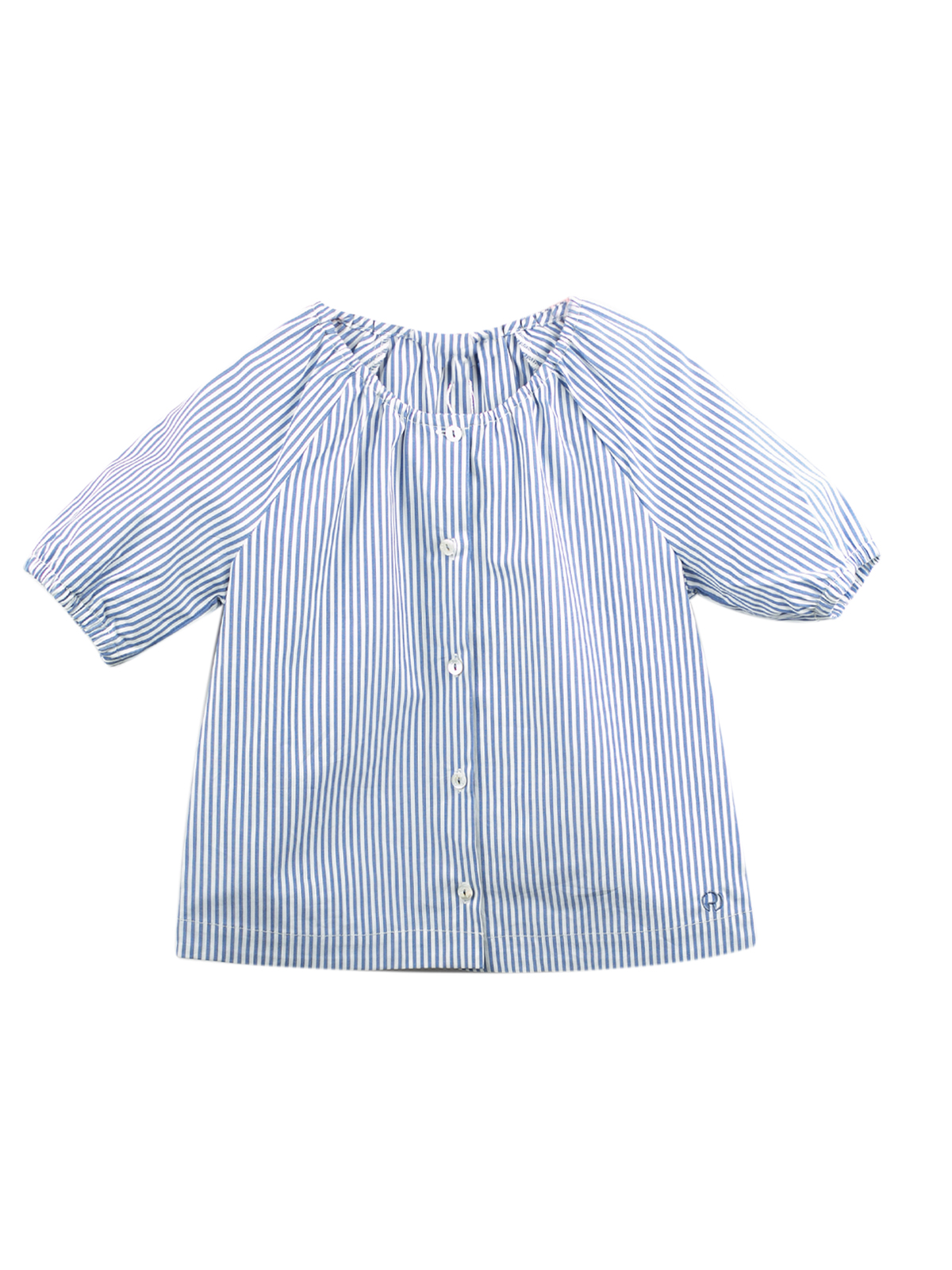Блузка детская River Woods RW-002 8 лет Белый в синюю полоску