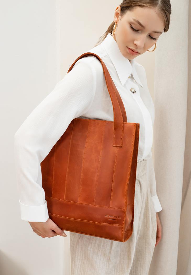 Шкіряна жіноча сумка шоппер Бетсі світло-коричнева Crazy Horse BlankNote