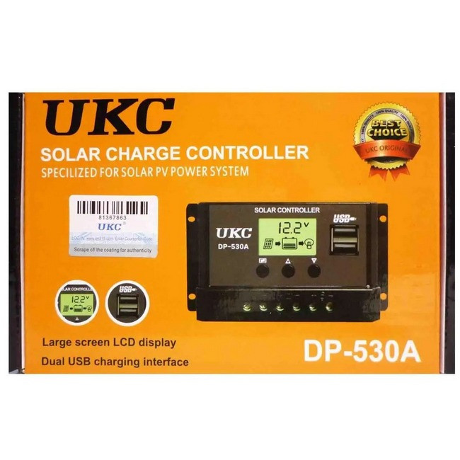 Контроллер заряда солнечной батареи UKC DP-530A 8466