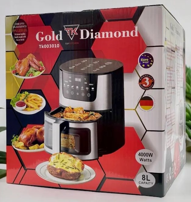 Аэрофритюрница безмасляная Gold Diamond TK-003010 4000 Вт с чашей 8 л (2104617250)