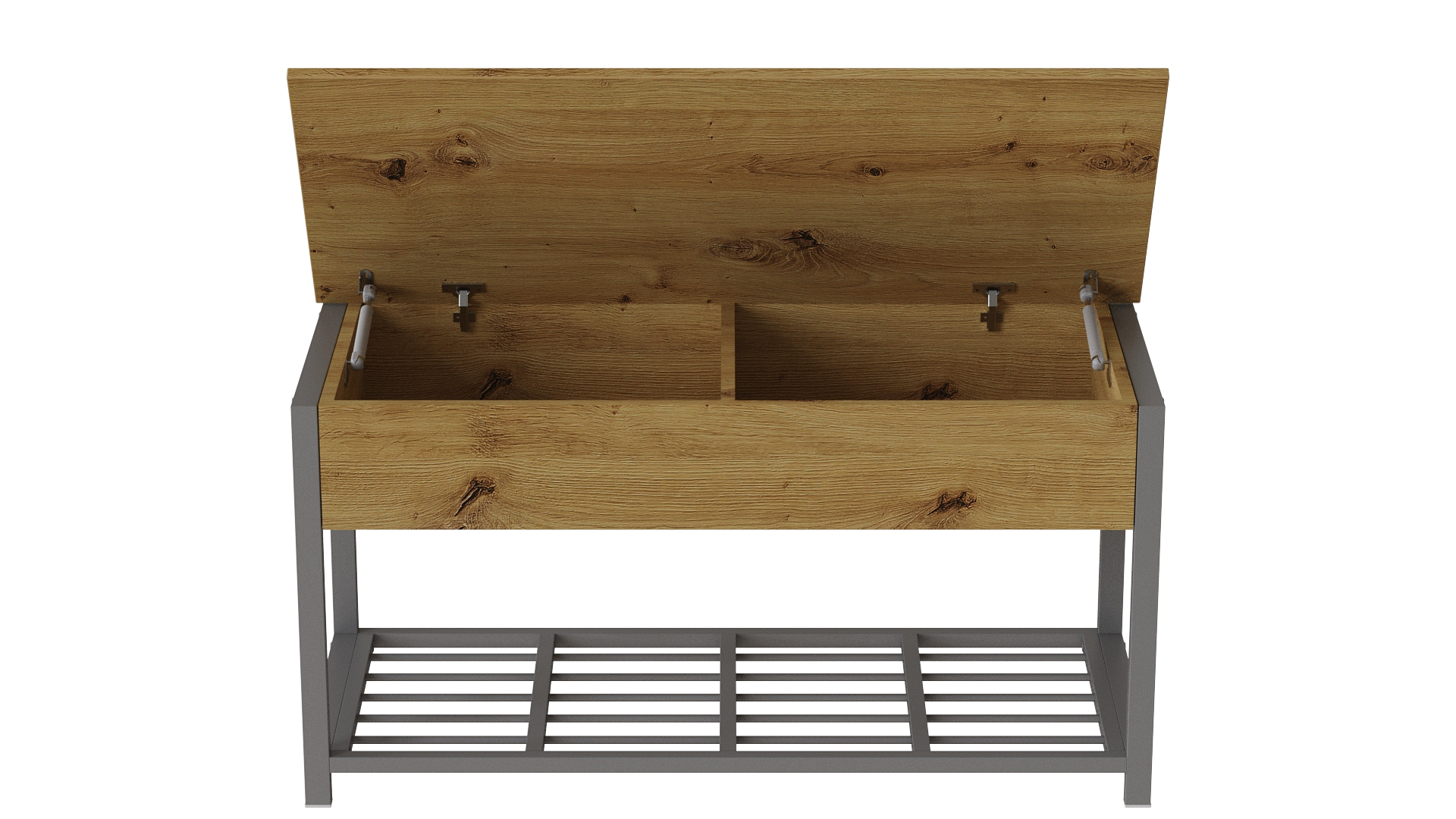 Банкетка з ящиком Ferrum-decor Дрейк 2 550x1200x400 метал Сірий ДСП Дуб Артізан 16 мм (DRE0041)