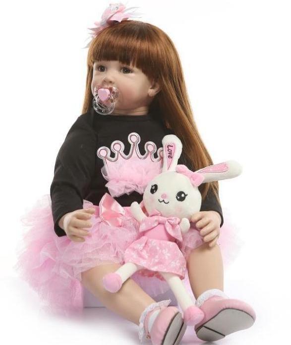 Силіконова колекційна лялька Reborn Doll Карина 60 см (172)