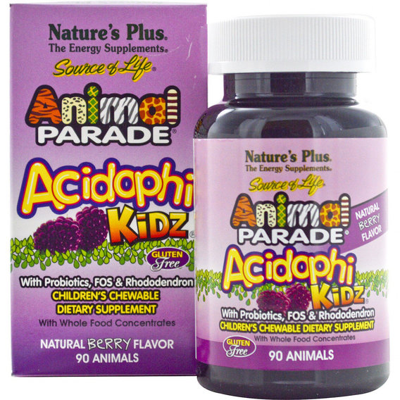 Пробиотик Nature's Plus Animal Parade Acidophi Kidz 90 Chewable Tabs Berry Flavor