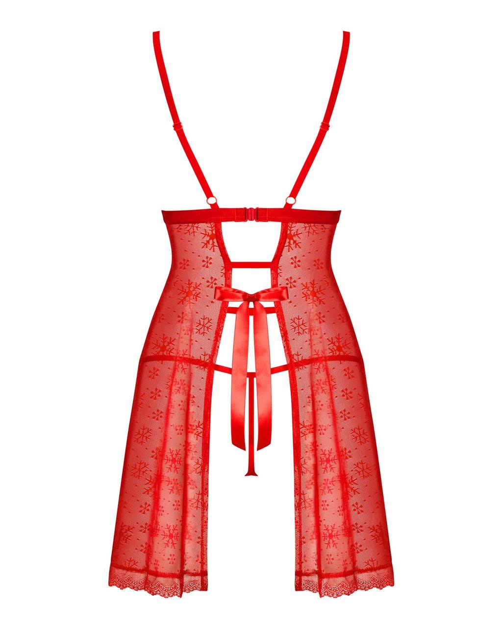 Комплект пеньюар и стринги Obsessive Claussica XS-S Red (SX1134)