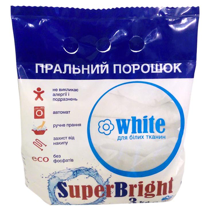 Стиральный порошок Super Bright для белых тканей 3 кг (90772487)