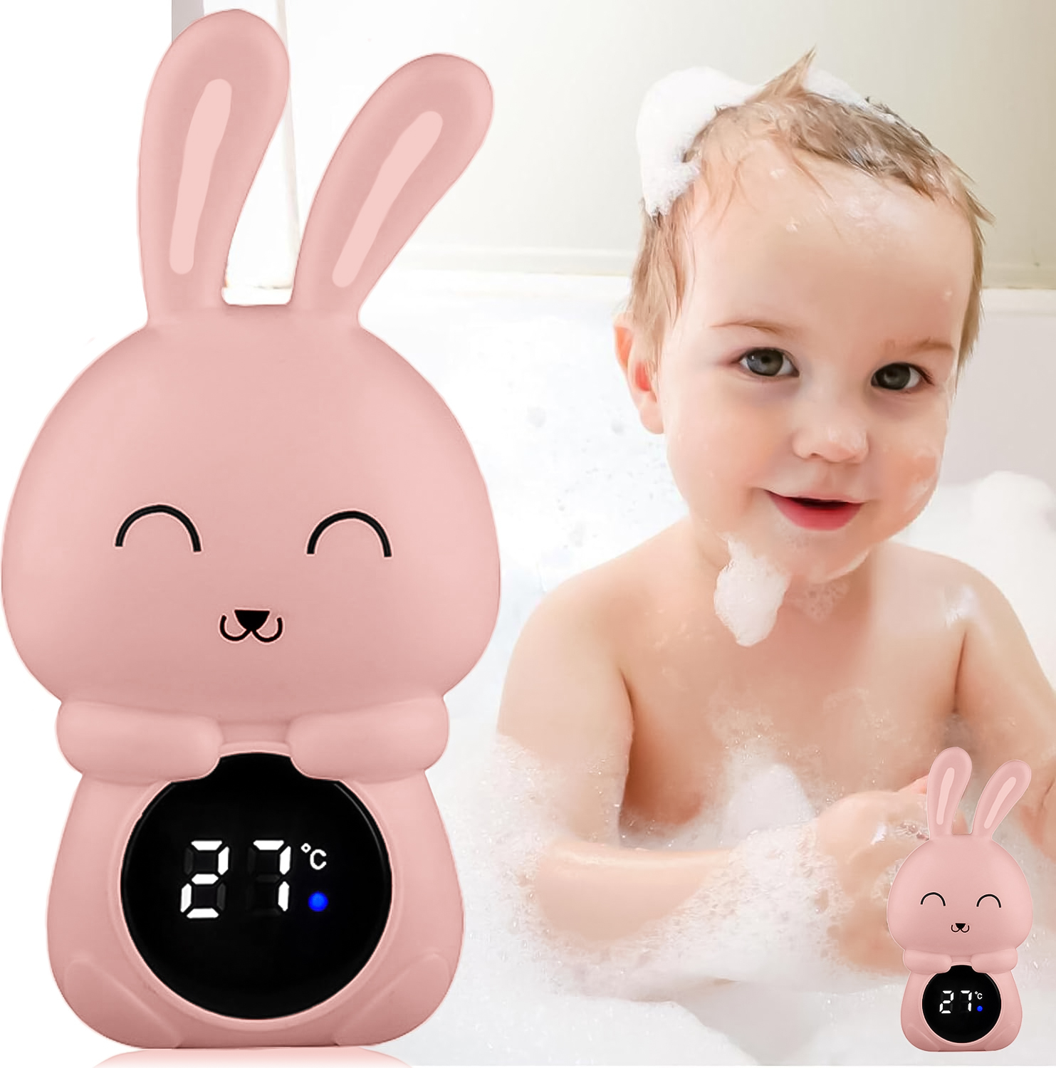Детский термометр для ванной в форме зайчика UChef BT-02 Розовый (1023)