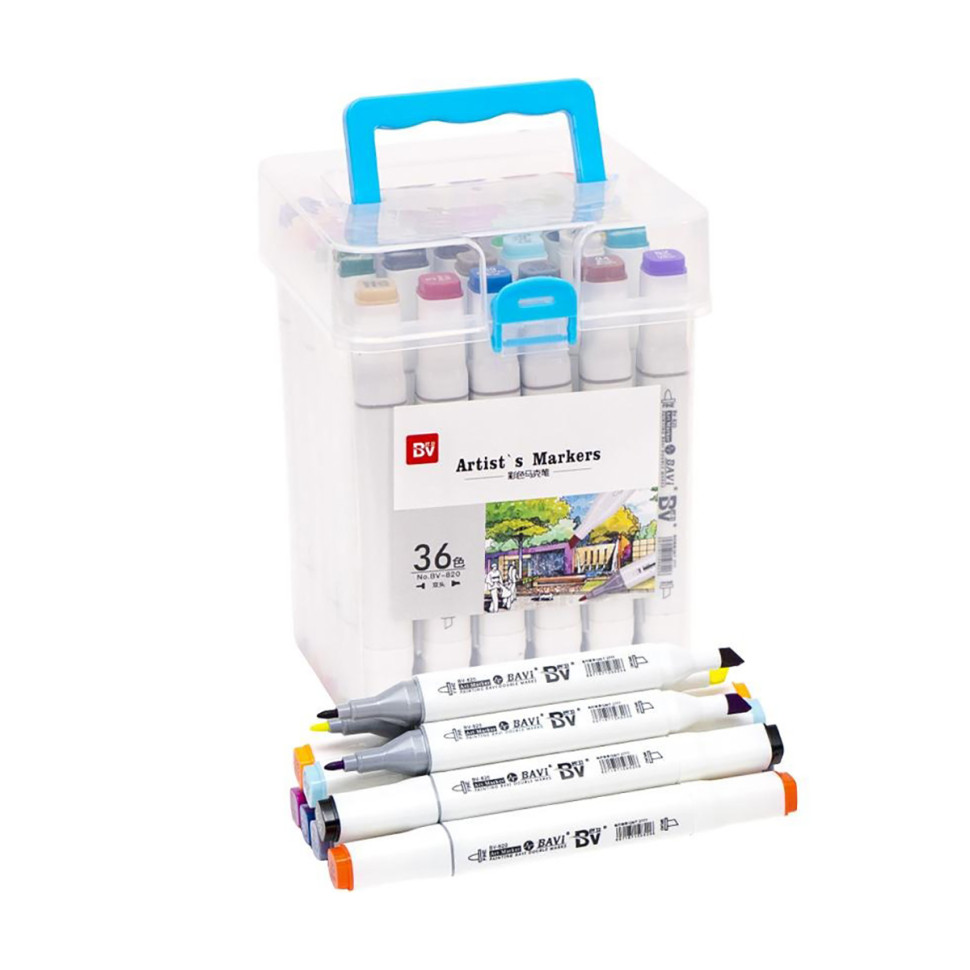 Набір скетч-маркерів COLOR-IT 820-36 у пластиковому боксі 36 кольорів