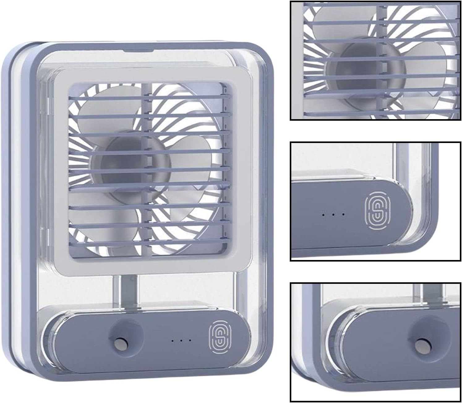 Мини кондиционер аккумуляторный от USB Transparent Spray Light Fan (UKC-01)