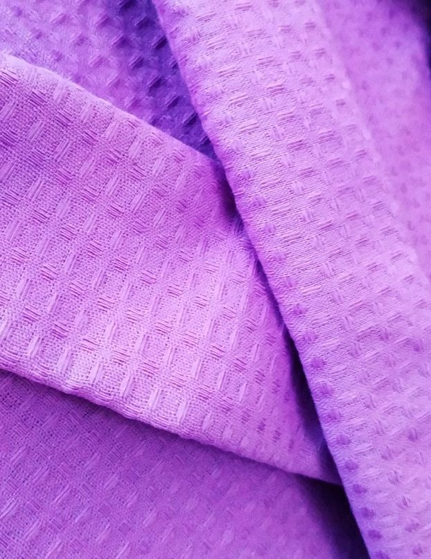 Вафельний халат Luxyart Кімоно (46-48) М Бузковий (LS-2538)