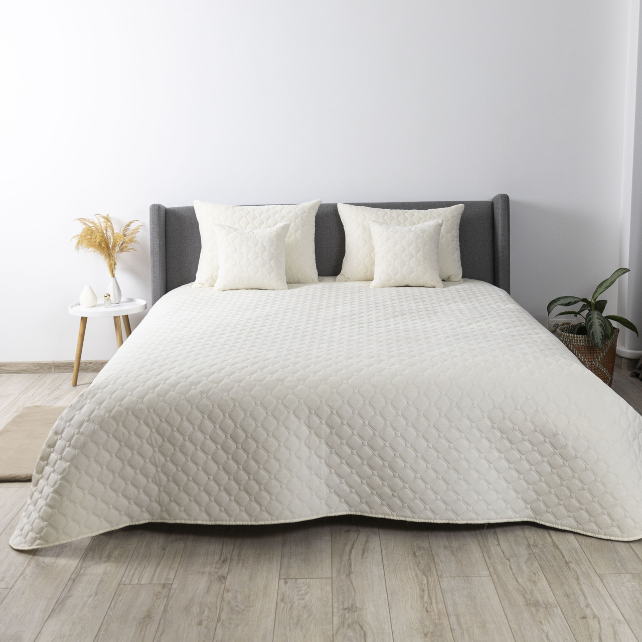 Покрывало ТЕП VELOUR 150х210 см молочный ромб