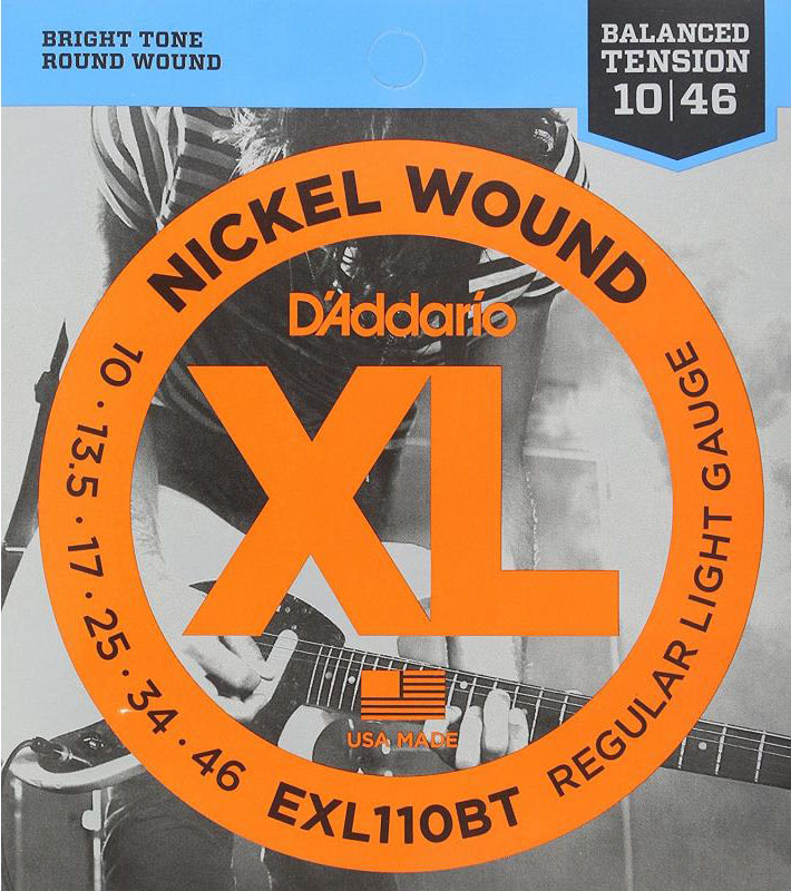 Струни для електрогітари 6 шт D'Addario EXL110BT Nickel Wound Balanced Tension Regular Light Electric Strings 10/46
