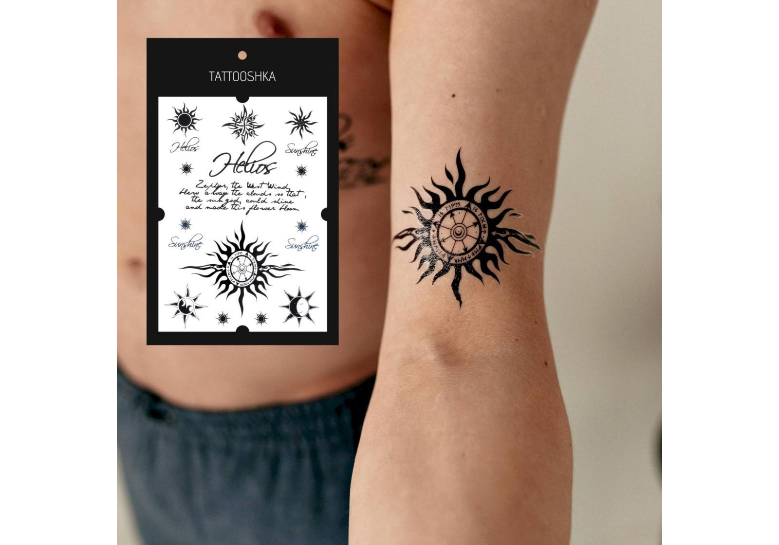 Временное переводное тату Космические узоры Tattooshka 60x105 мм
