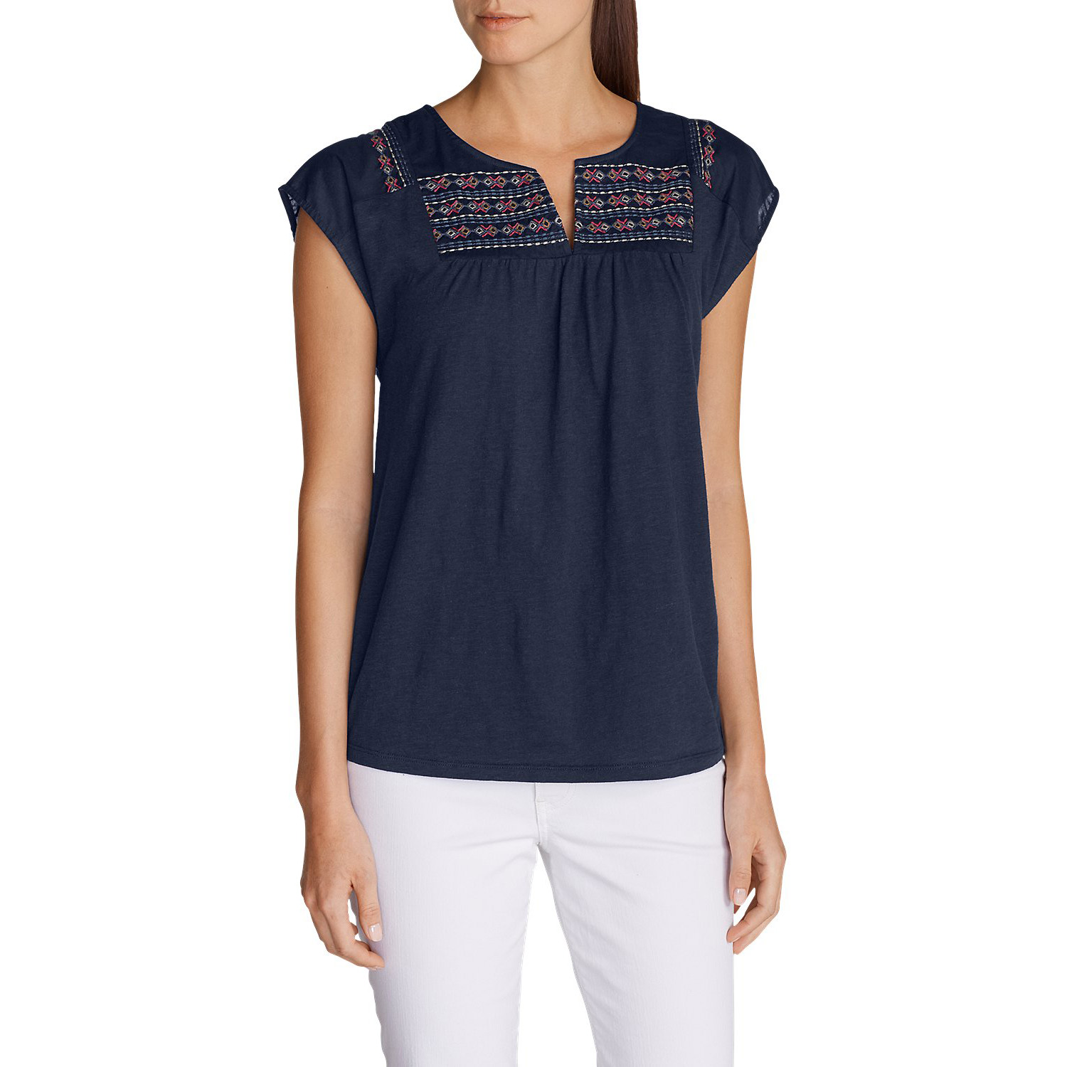 Туніка Eddie Bauer Women Laurel Canyon Embroidered Top ATLANTIC M Темно-синя (0135AT-M)