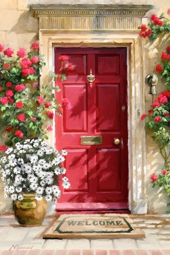 Картина за номерами BrushMe "Квіткові двері" 40х50см GX4190