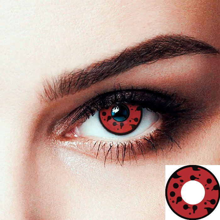 Лінзи контактні Seta Decor кольорові червоні з плямами (13374)