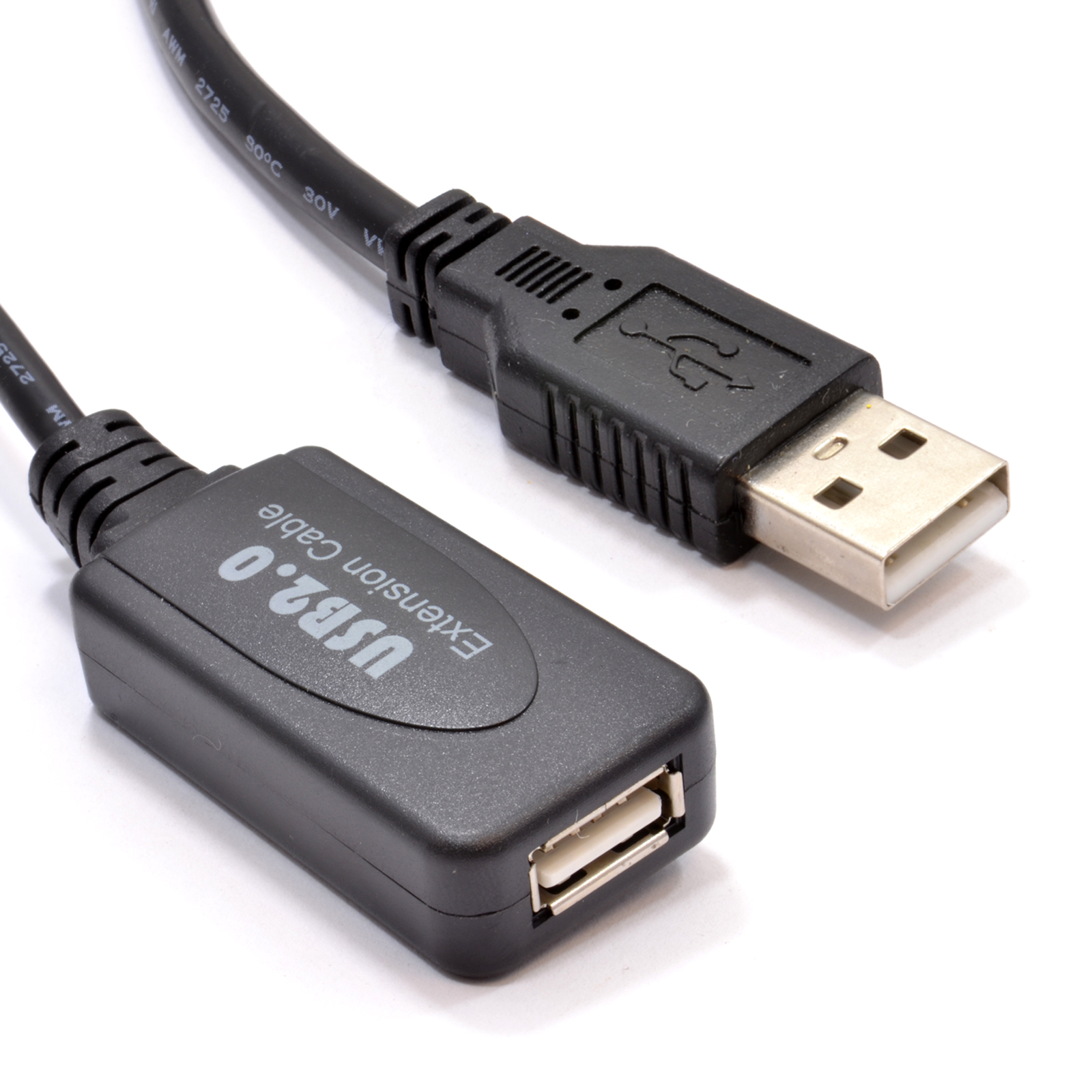 Подовжувач пристроїв активн Gutbay USB2.0 A M/F (Active)  5.0m AWG24+28 D=5.0mm Nickel Cu чорний (78.01.2807)