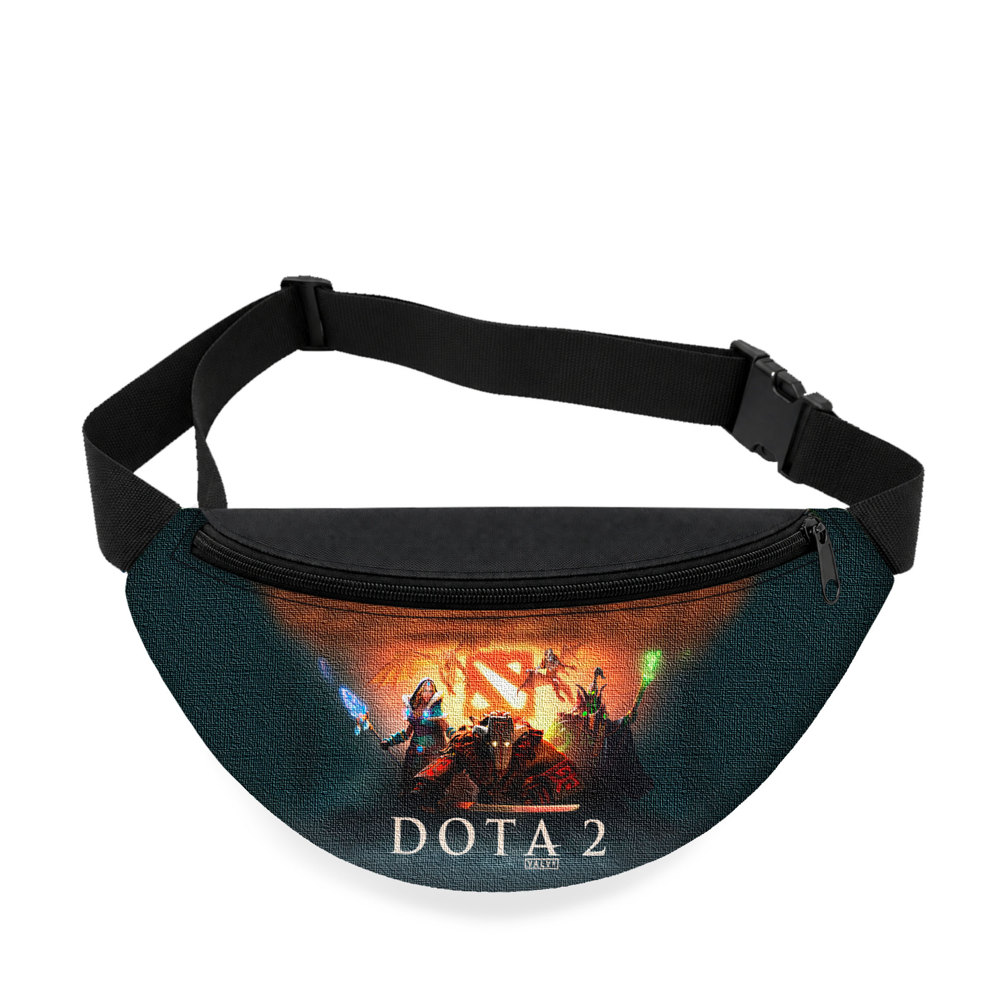 Дитяча сумка-бананка Dota 2, чорна, 32x15x7.5 см