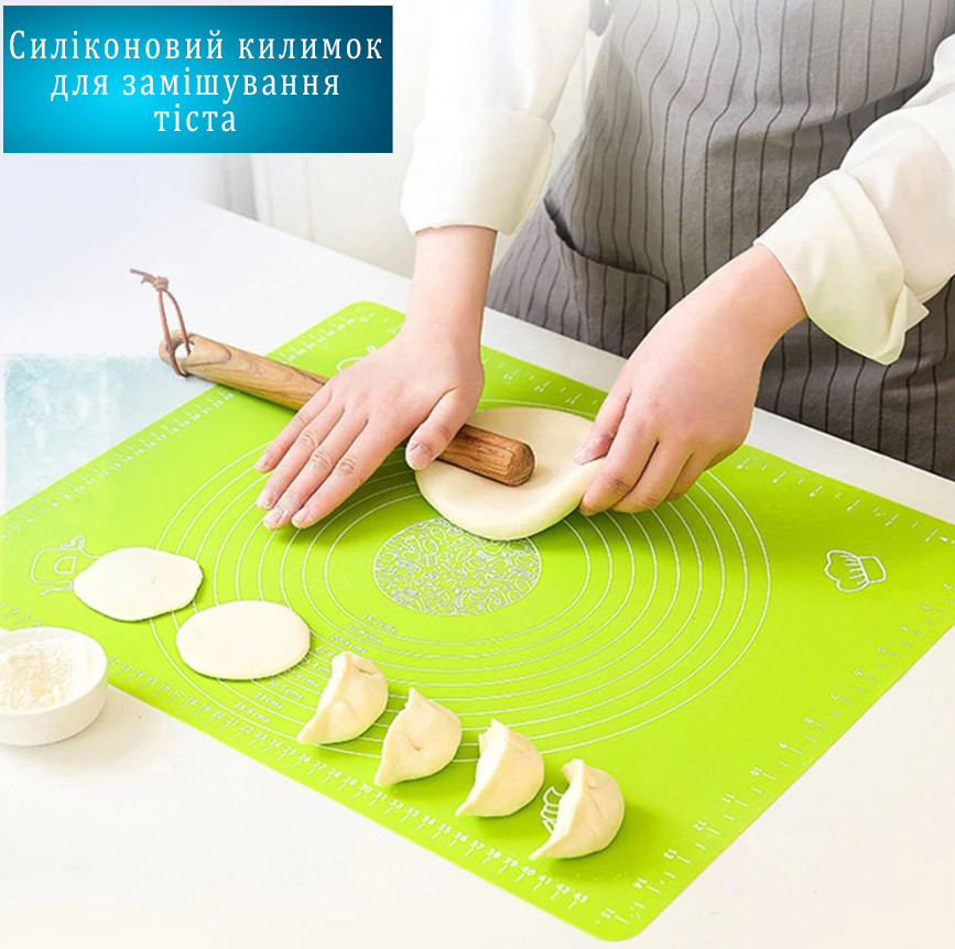 Силиконовый коврик для выпечки 40*30 см HMD Салатовый 91-8728619