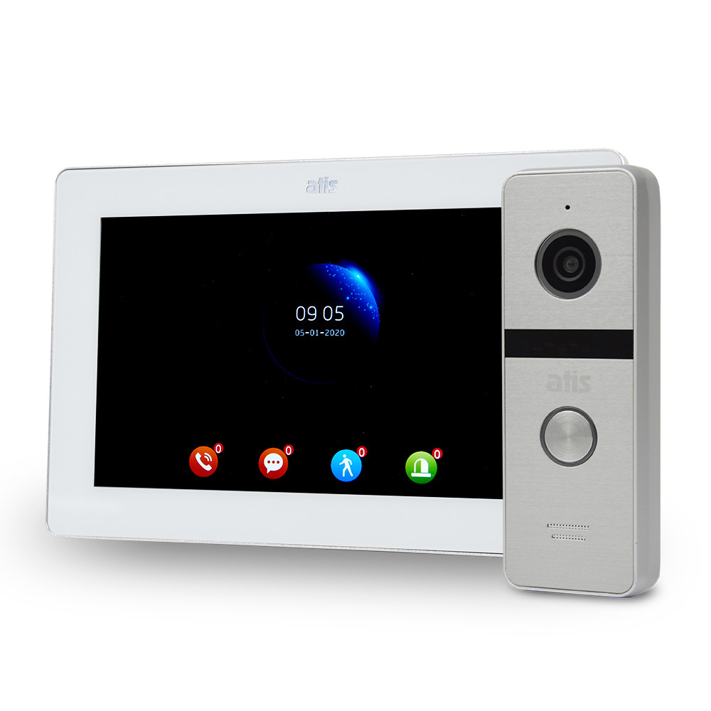 Комплект Wi-Fi відеодомофону 7" ATIS AD-770FHD/T-White з підтримкою Tuya Smart + AT-400HD Silver
