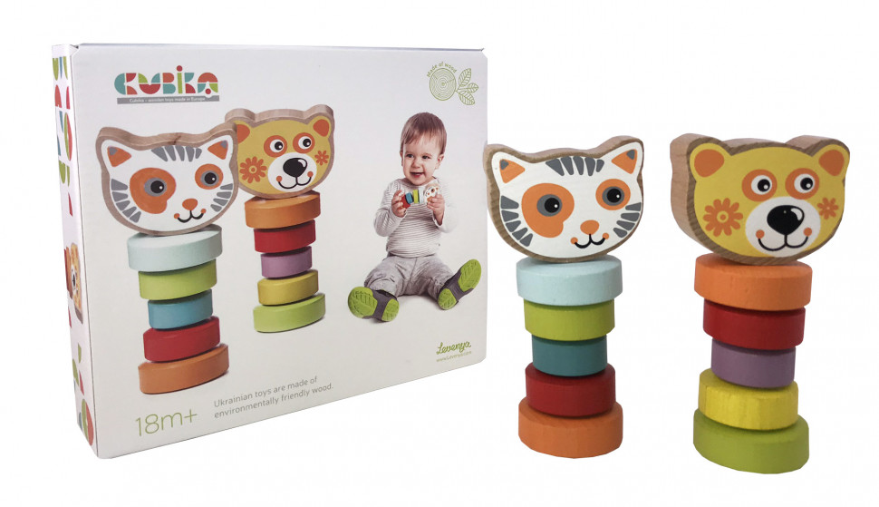 Набор деревянных игрушек Левеня Cubika Гибкие животные (13661R)