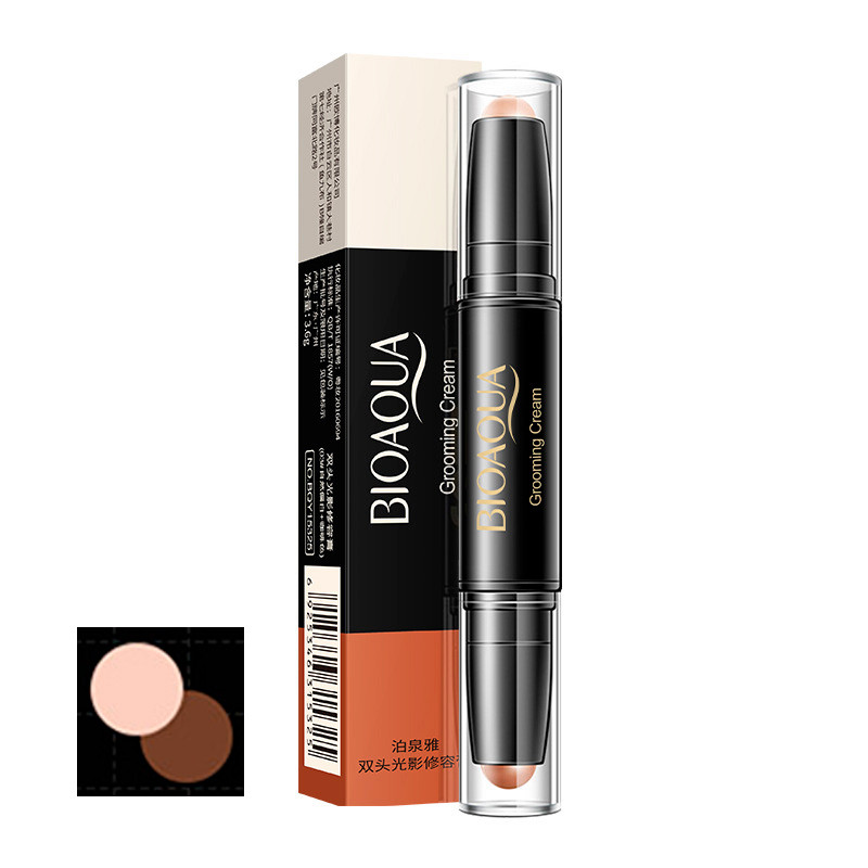 Стик корректор двусторонний для лица Bioaqua Face Stick Grooming Cream 01 натуральный + темно-кофейный цвет