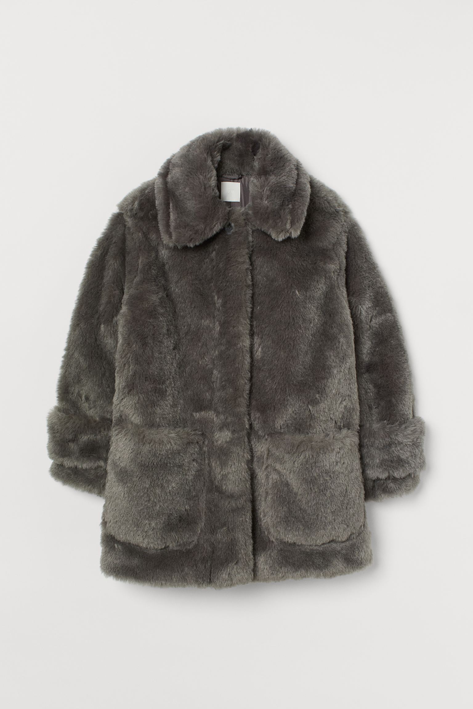 Полушубок H&M M Темно-серый 11089127202