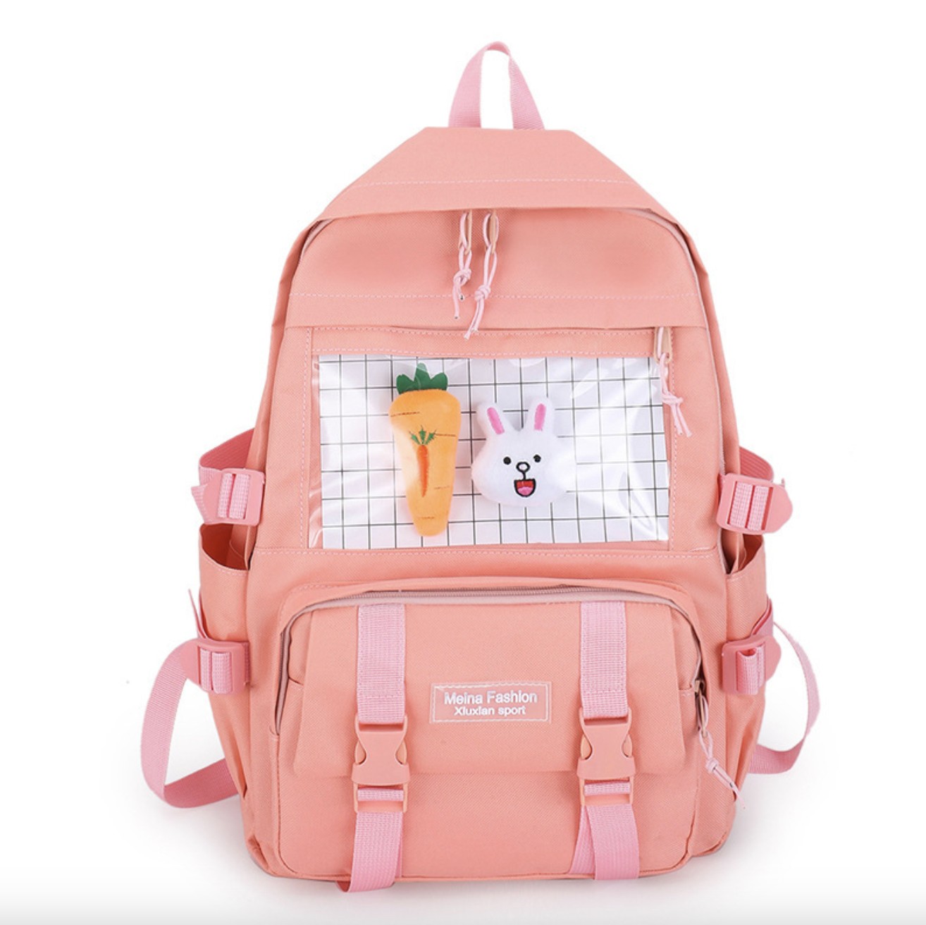 Рюкзак шкільний для дівчинки Hoz Carrot 4 в 1 41х30х14 см Рожевий (SK001644)