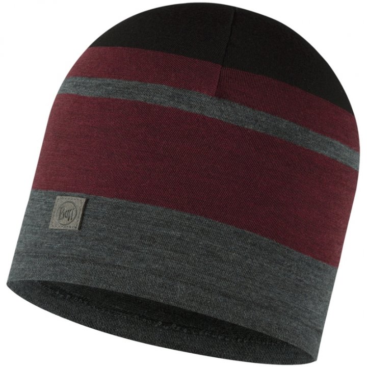 Шапка Buff Merino Move Beaney One Size Бордовый-Черный