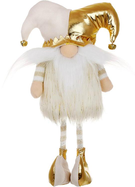 Декоративная сидячая игрушка Dwarf in a jester costume 33 см Кремово-золотой BonaDi DP232229