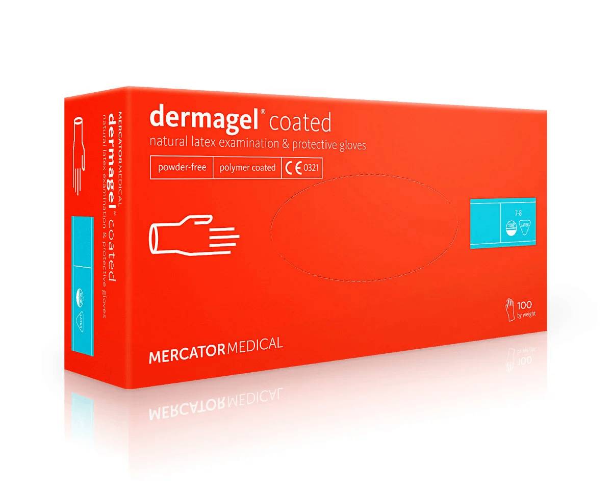 Перчатки Mercator Medical Dermagel Coated латексні 100шт XS