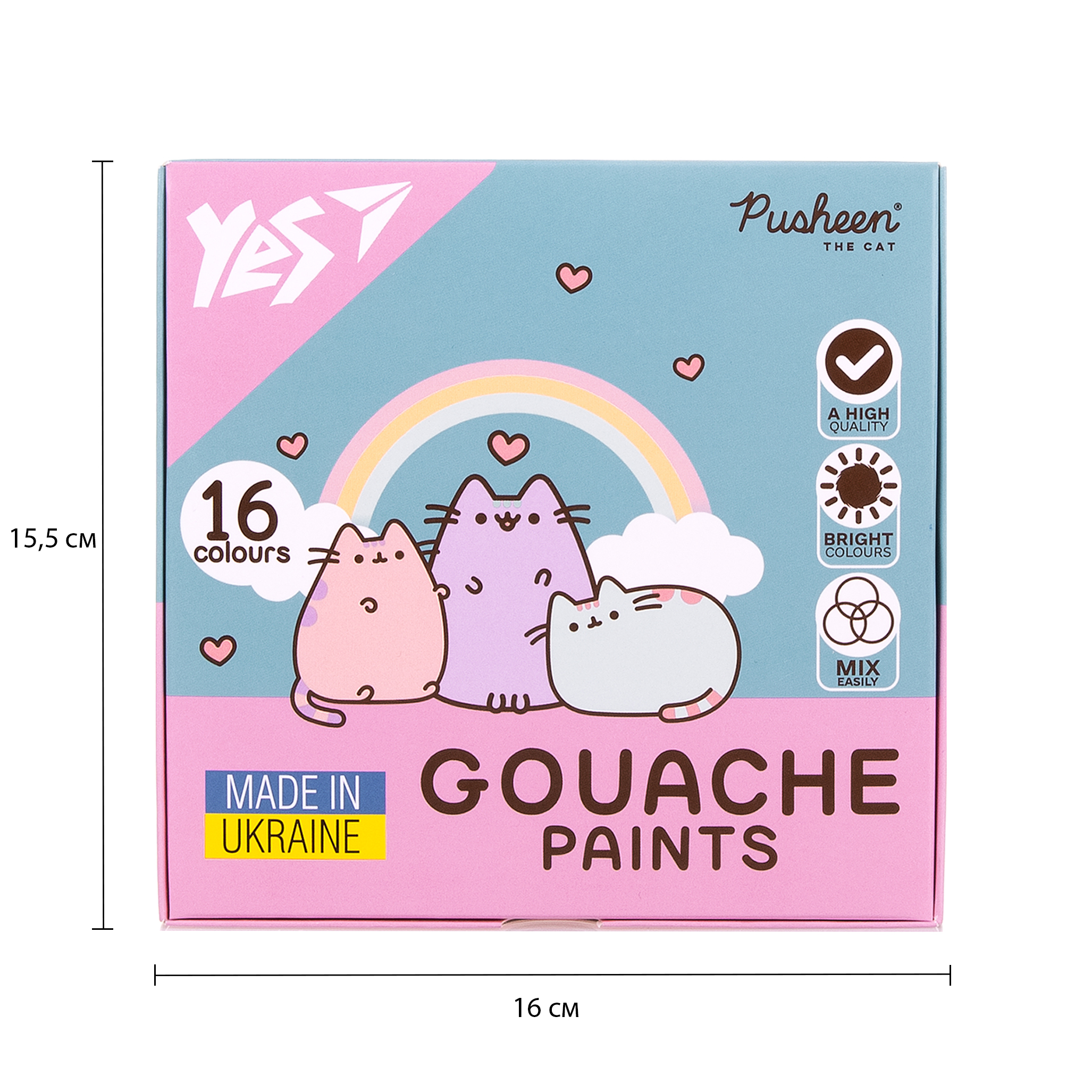 Краски гуашевые Yes Pusheen 16 цветов 20 мл (230403)