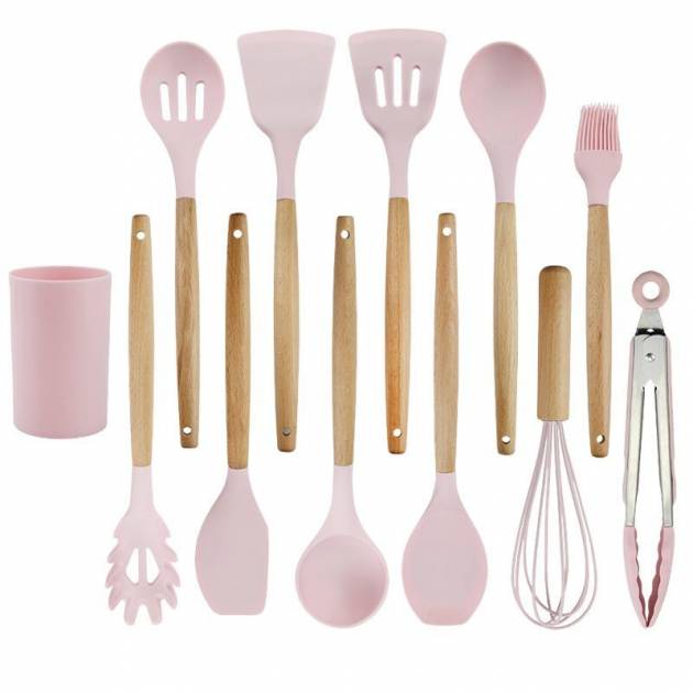 Набір кухонного приладдя Kitchen Set 12 предметів Рожевий AN 1701814/4